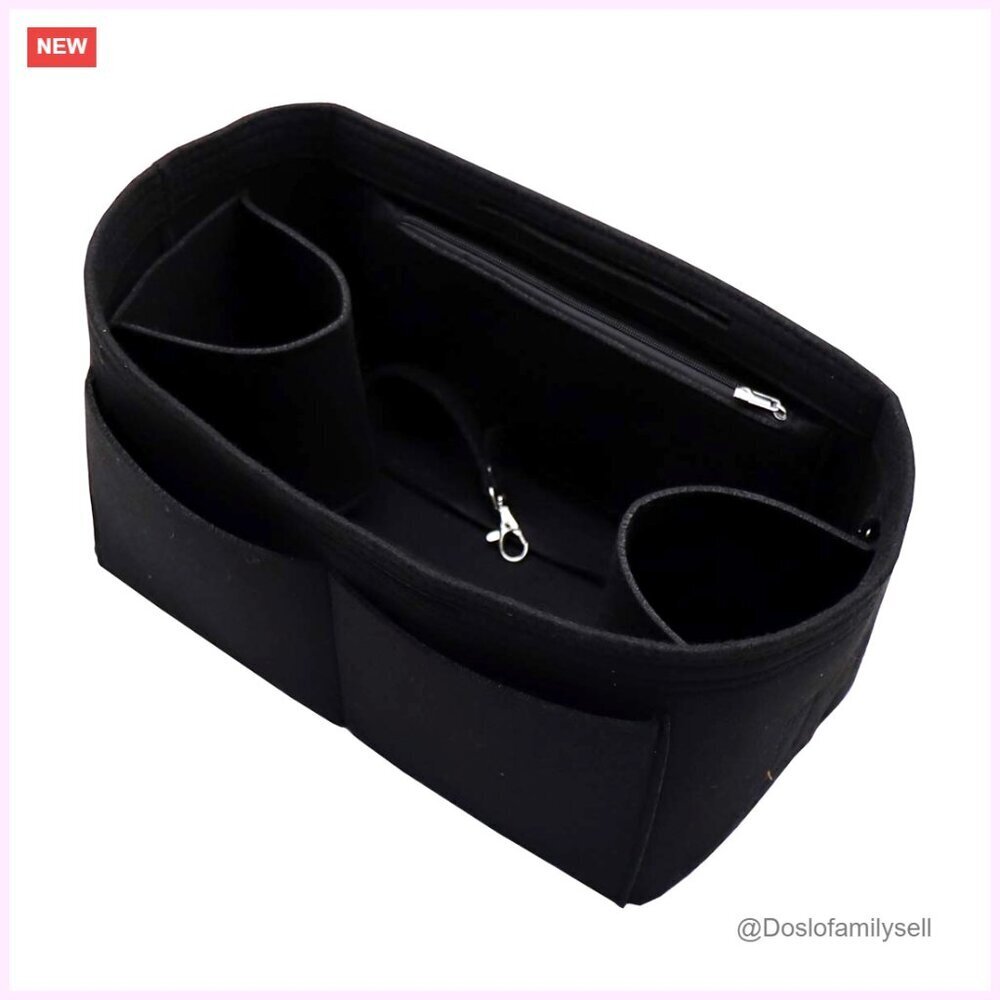 Felt Purse Organizer Insert with Zipper Pocket and Removable Bottle Holders